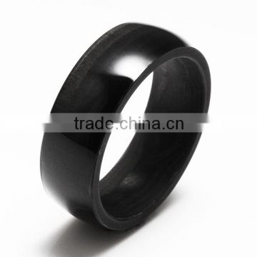 Black plated high quality cool design Carbon Fiber rings mens bands