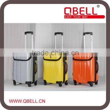 Fashion Hard Trolley Luggage Suitcase with open bag/ABS+PC High quality,expandable mould