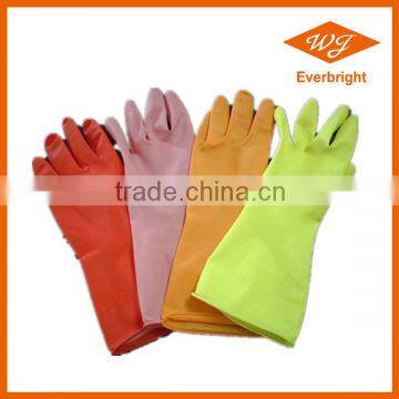 Orange industrial long household rubber latex gloves