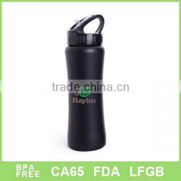 500ml single wall stainless steel sport bottle with straw lid