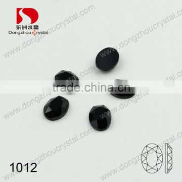 Decorative flat back jet colored glass stones for clothing