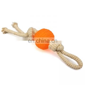 good quality dog rope toy bite resistance dog toy with TPR ball