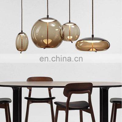 Indoor Living Room Modern Hotel Decoration Handmade Glass Chandelier Creative Bedroom LED Pendant Lamp