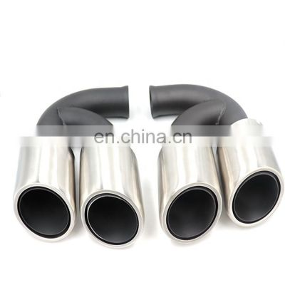 1 pair Best quality fit for double-deck  round exhaust muffler tip silencer tail pipe for 10-14 year Porsche  cayenne
