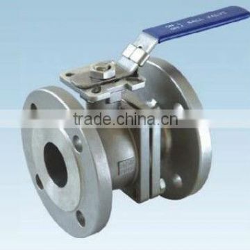 manual operation 2-pc medium/low pressure casting flanged ball valve with direct mounting pad(DIN)