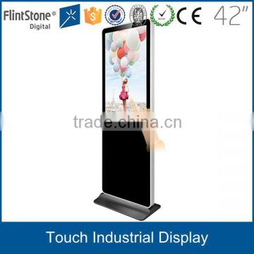 shopping mall promotion 42 inch fashion design vertical floor stand touch screen lcd monitor