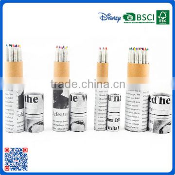 2016 new factory recycle color pencil in tube for drawing