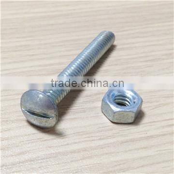 Grade 4.8 slotted galvanized roof screw with hex nut