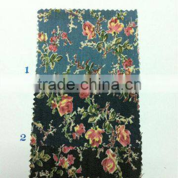 cotton spandex denim printed fabric:P6480-D13081322