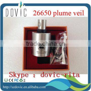 Newest 26650 plume veil rda 1:1 plume veil clone black/ss/copper plume veil rda in stock 26650 plume veil atomizer
