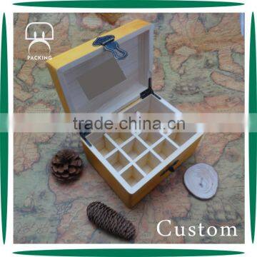 Custom logo 12 compartment wooden essential oil case bottle box