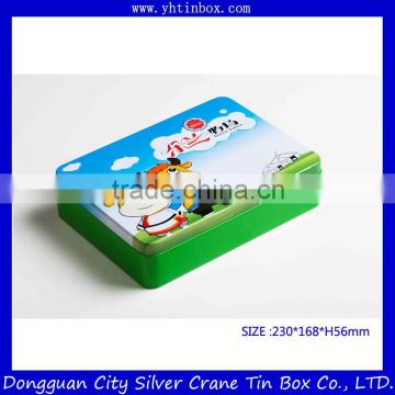 Rectangular cookie tin box/decorative cookie boxes/clear cookie tin box