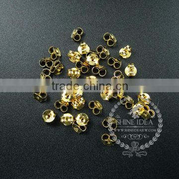 5mm gold plated 925 sterling silver round earring stud post solid silver earrings back DIY supplies findings 1705040
