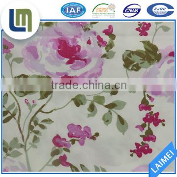 Wholesale price bed sheet twill fabric with pink flower design