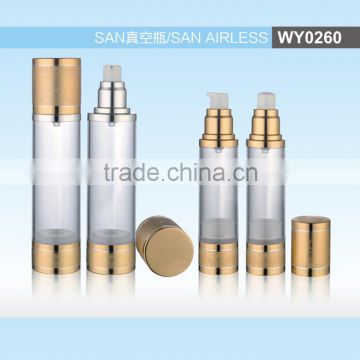 WY0260 good quality popular aluminum airless bottle, SAN airless bottle,sprayer bottle