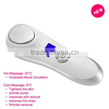 New arrival cold and hot sonic facial massager for lifting skin rejuvenation wrinkle removal beauty machine