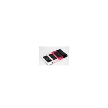 Pink / Rosiness / Black 2400mAh 5V/0.5A IPhone 4 Extender Battery Case With USB Charging