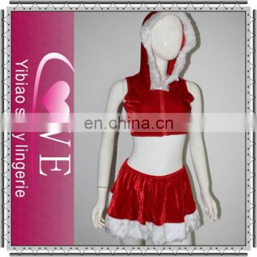 2015 factory price adult costume 2 pieces red beauty santa claus costume for girls