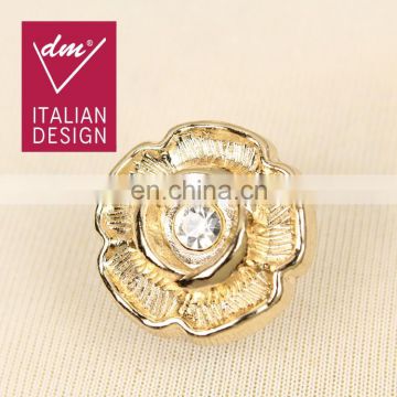 Hot selling gold button with rhinestone for clothing