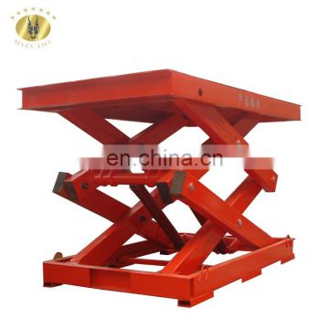 7LSJG Jinan SevenLift 4m 1.5tons manual hydraulic floor cargo cage lift elevated work table platforms foshan