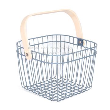 Metal Wire Storage Basket with Handle for Kitchen Office Fruit Storage