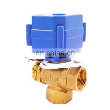 3 way control electric 3-6v brass motorized ball valve 1/4  inch
