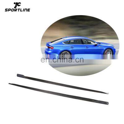 Carbon Fiber A5 S5 Side Skirt Extensions for Audi A5 S5 4-Door 2018-2019