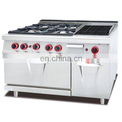 Stainless Steel Commercial 4 burner Gas Cooker With Oven