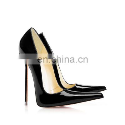 Black Color New Fashion Design Ladies Pointed Court High Heels Sandals Shoes Women Latest Function Shoe