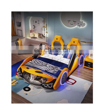 New design beds lovely Kid Children beds room Furniture baby bed Leather Car
