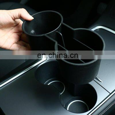 Tpe Material Car Center Console Drinking Tpe Double Cup Holder For Tesla Model 3 Model Y