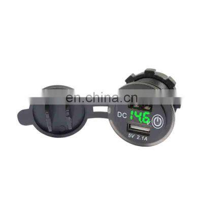 Car and motorcycle modified car multi-function dual USB4.2A voltmeter detection with touch switch 12-24V