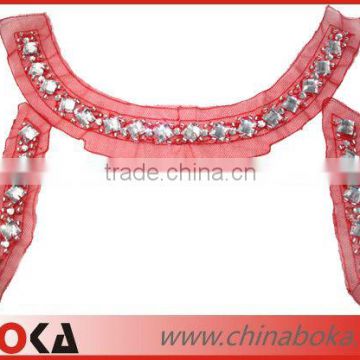 Fashion handmade beaded rhinestones collar neck design