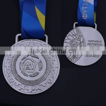 1.68" size, Zinc Alloy medals,shiny silver plating,Customized logo for World Cup Games
