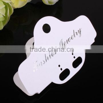 Wholesale custom printed white fold earring card,necklace display card