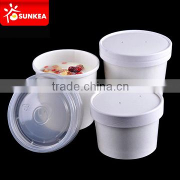 Take away paper soup bowl with vented lid