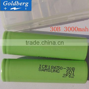 High capacity 3000mah ICR18650-30B 3.7V rechargeable li-ion battery for Electric Vehicle