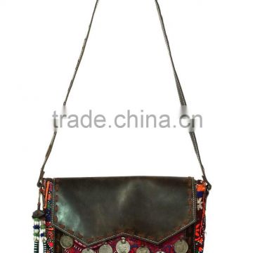 Leather Banjara Shoulder Bag Tribal Bnajara Messanger Bag Leather Cross Body Bag
