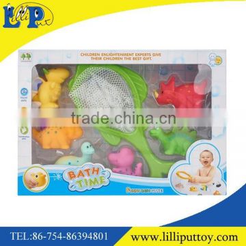 Spray animal bath toy organizer with fish net
