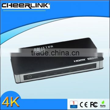 CHEERLINK 1-In 8-Out Full HD 1080P And 4K*2K HDMI V1.3 and V1.4 Amplifier Splitter 1*8 w/ - Black