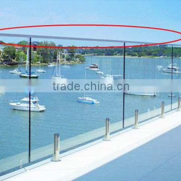 glass balcony railing stainless steel mini top rail / handrail slot