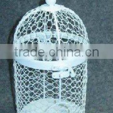french style vintage white round metal wire bird cage