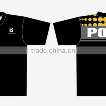 Custom polyester hot sale sublimatio black stripe polo shirt