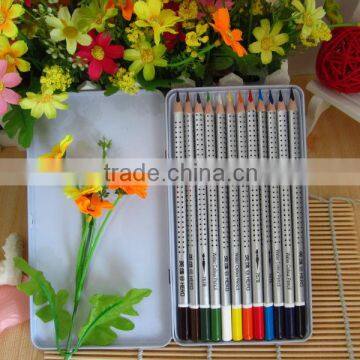 7" triangle Water color pencil / senior grade water color pencil with end dip in metal box