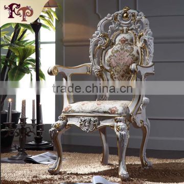luxury furniture italy design - solid wood leaf gilding dining room armchair                        
                                                Quality Choice