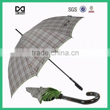 Double layer Hot sell rain full size fashion j handle straight umbrella
