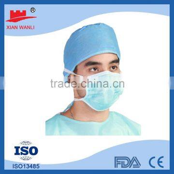 Medical use tie-on 20+20+25g PP with 99% filter paper disposable medical dust doctor face mask for American market