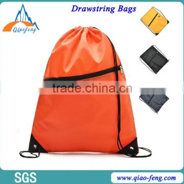2015 factory custom promotional cheap waterproof nylon polyester drawstring bag for sports