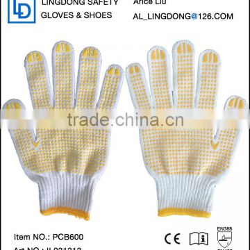 bleached white dotted cotton gloves