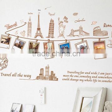 new design fashion removable stickers travel wall decals